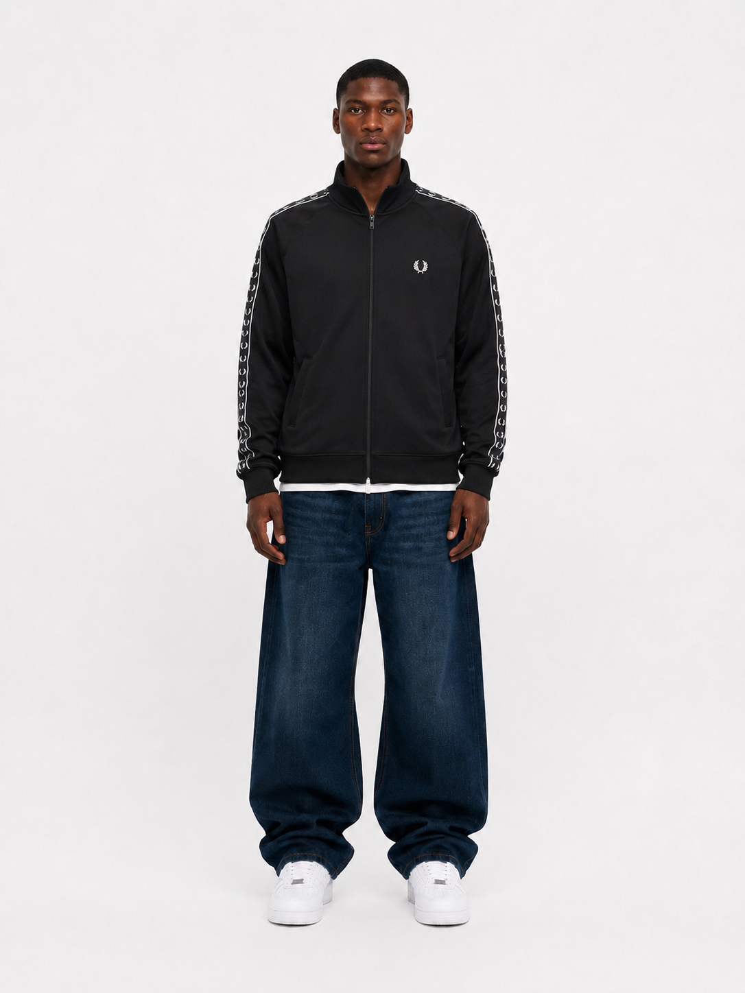 Fred Perry Trackjacket Schwarz | S
